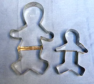Vintage  Tin Gingerbread Man And Boy Cookie Cutters • $10
