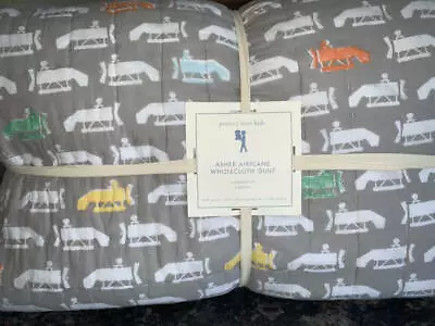 New~Pottery Barn Kids Asher Vintage Airplane Quilt~Full Queen~F/Q~Gray • $149.95