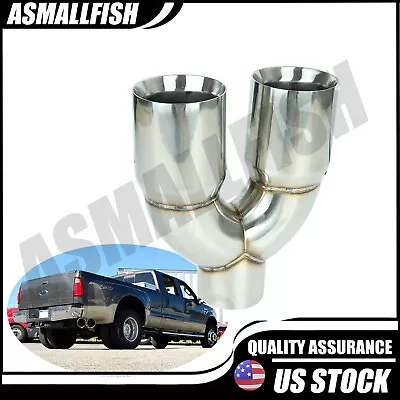 5  DUAL 6  DIESEL EXHAUST TIP 5.00  STAINLESS STEEL POLISHED CHROME MITER STACk • $79.99