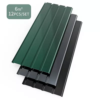 Mondeer 12 PCS Roof Sheets Corrugated Profile Galvanized Roofing Sheet Panel • £51.99