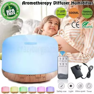 Aroma Aromatherapy Diffuser LED Oil Essential Ultrasonic Air Humidifier Purifier • $16.89