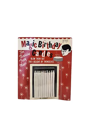 Vintage  Magic CANDLES Re-Lighting 10 Pack - WHITE -  New Old Stock • $12.53