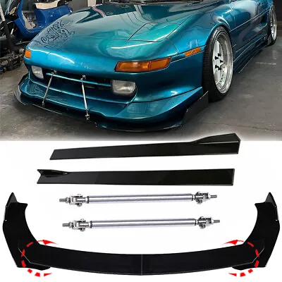 For Toyota MR2 Front Bumper Lip Spoiler Splitter/ Strut Rods/ 78.7'' Side Skirts • $139.11