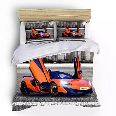 Kids Sports Car Duvet Cover Sets Queen Size3 Piece Race Car Bedding Sets With Pi • $27.81