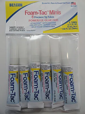 Beacon Foam-Tac Minis Foam Adhesive Glue - 6 Pack Great For EPP EPO Depron Foam • $15.16