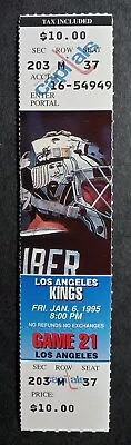 LA KINGS At WASHINGTON CAPITALS UNUSED 1995 ROBB STAUBER GOALIE HOCKEY TICKET • $6