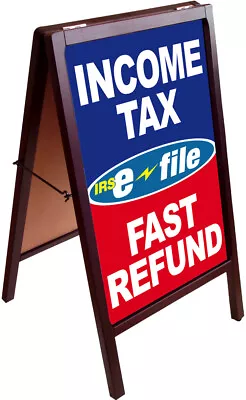 INCOME TAX E-FILE FAST REFUND A-Frame Sign Sidewalk Sign Double Sided 172875 • $99.95