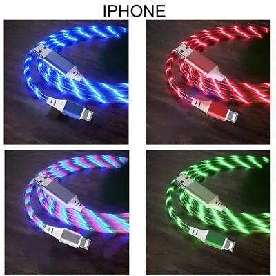 IPhone Cable Led Data USB Charger Light Up 1M/2M • £9.09