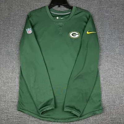 Nike Mens NFL Green Bay Packers Shirt Thermal Football Baselayer Green Medium • $18.99