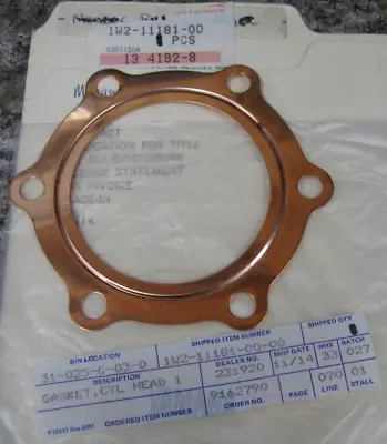 YAMAHA Genuine CYLINDER HEAD GASKET 1W2-11181-00-00 OEM NOS Mx175 Dt175 It175 • $19.99