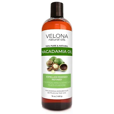 $17.56 • Buy Macadamia Nut Oil By Velona - 16 Oz Refined Expeller Pressed Skin Hair Body Face