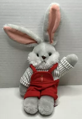 Vintage GUND 1983 Dennis Kyte Bunny Rabbit Rare RED Overalls 12  Plush Easter • $45