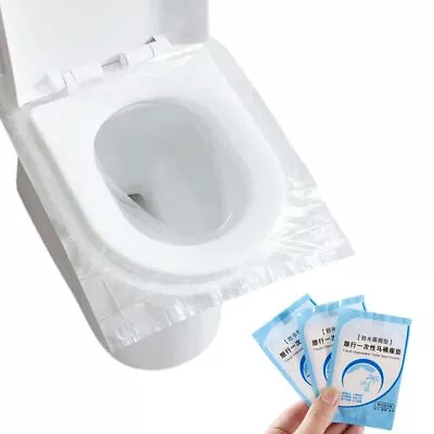 £9.98 • Buy 100 Pcs Plastic Toilet Seat Covers Disposable Travel Covers Hygienic