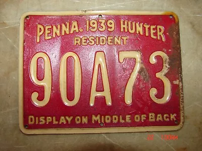 Vintage Tin 1939 Pennsylvania Hunting License • $55