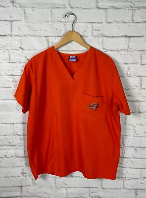 OKSTATE Cowboys Orange Scrubs Top Size Large • $15.99