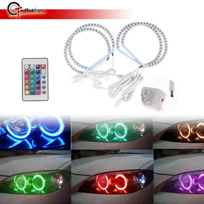 4X RGB LED Angel Eye Lighting Kit W/ Remote For BMW E36 E46 E38 E39 3 5 7 Series • $29.99