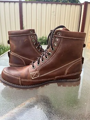 New Medium Brown Nubuck Timberland Earthkeepers Original Leather Boots 11 AU • $204.95