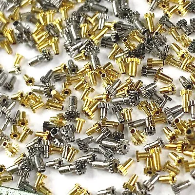 100 Cannon Pinions Watch Part Gear Gold Silver Steampunk Watchmaker Lot Repair • $13.99