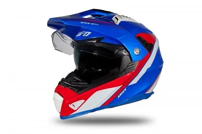 UFO Aries Tourer Crossover Helmet - Red White Blue Gloss - All Sizes • $126.28