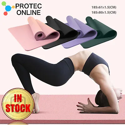 $35.95 • Buy Yoga Mat Thick Wide NBR Non-slip Exercise Fitness Pilate Gym Dance Sports Pad
