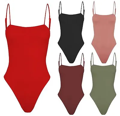 $4.47 • Buy New Womens Cami Strappy Sleeveless Bralet Body Top Leotard Bodysuit 8-14