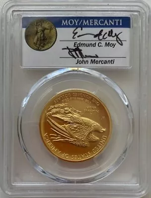 2015-W $100 High Relief First Strike .9999 Fine Gold Moy/Mercanti Sign	MS 70				 • $3450