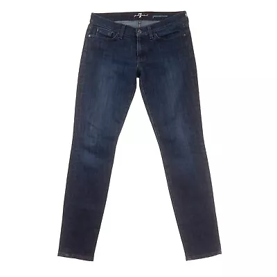 7 For All Mankind Gwenevere Skinny Blue Jeans Womens 29 Dark Blue Denim • $24.99