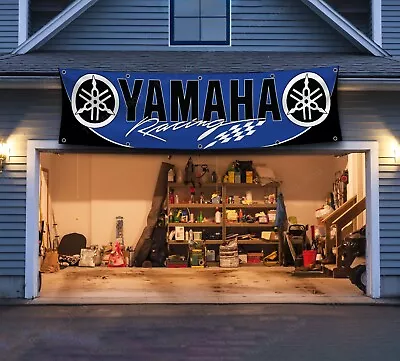 Yamaha Racing Motorcycle Flag 2x8ft Motorsport Man Cave Banner Wall Decor Sign • $17.95