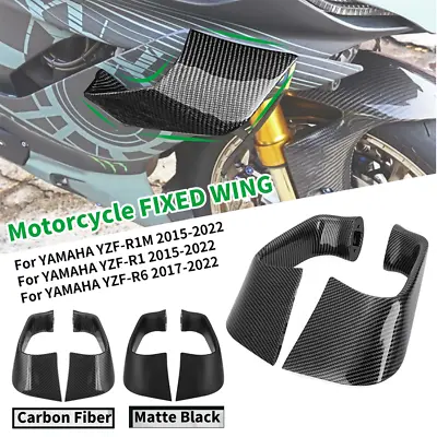 Winglets Wing Fairing Kit For 2015-2022 YAMAHA YZF-R1 YZF-R1M Carbon Fiber Color • $225.88