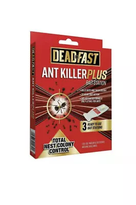 Deadfast Ant Killer Plus Bait Station - Pack Of 3 X 4g Natural (20300502) • £7.87