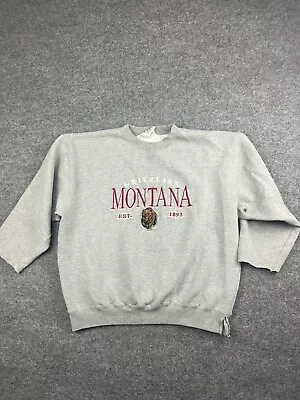 Vintage Lee Sport Montana Grizzlies Sweatshirt Men's XL Gray Pullover NCAA • $13.50
