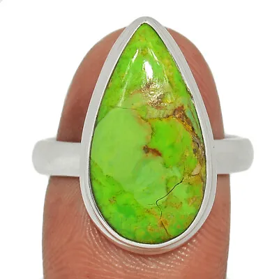 Composite Kingman Green Mohave Turquoise 925 Silver Ring Jewelry S.9 CR30824 • $12.99