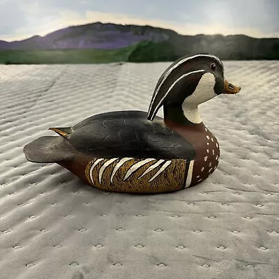 VINTAGE Mallard Duck Decoy Wood Hand Painted Carved ED KLASS Primitive Rustic • $37.77