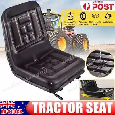 Universal Tractor Seat PU Forklift Excavator Suspension Backrest Truck Chair OZ • $69.99