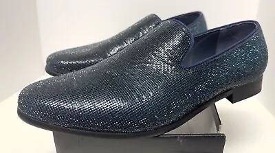 Jump New York Jewel-Navy MN/15 EU 48 Slip-on Sparking Party Dress Shoes EUC! • $35