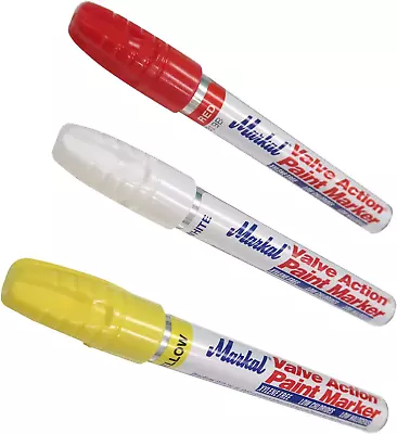 La-Co Markal Valve Action Paint Markers Red White Yellow Combo Pack • $19.87