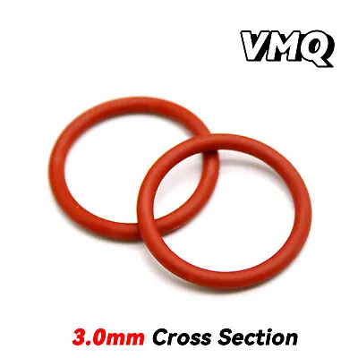 3.0mm Cross Section O-Rings VMQ Silicone Rubber Metric Food Grade 10mm-70mm OD • $1.99