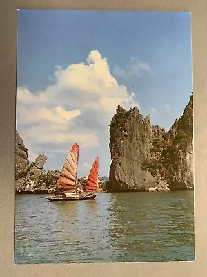 Vintage Ha Long Bay Vietnam Postcard Unposted Vietnamese Boat Scenic Vtg • $3.99