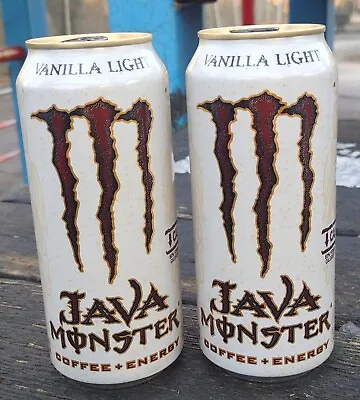 2X RARE 2022 Monster Energy Drink Java VANILLA LIGHT Discontinued FULL 15oz CANS • $37.99