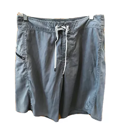 Volcom Men 30 Gray Swimming Bottom Pocket Walking Board Shorts Zip Tie • $8.10
