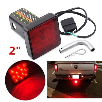 Red Lens 12-led 2  Trailer Truck Towing Hitch Cover Brake Light Lamp W/4-pin • $21.99