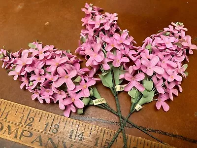 Vintage Millinery Hand Wrapped Cotton 1940s Lilac Flowers 1 Spray Made In Japan • $6.99