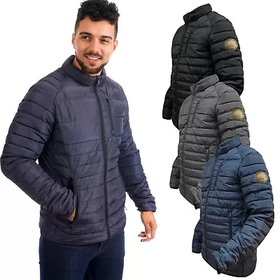 Ex Brand Mens Jackets Zip Up Quilted Lined Bubble Padded Puffer Coat Wamr Winter • $19.91