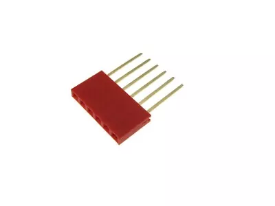 6 Pins 6P 2.54mm 0.1  Female Header Long Pin 11mm - Red - Pack Of 10 • $1.15