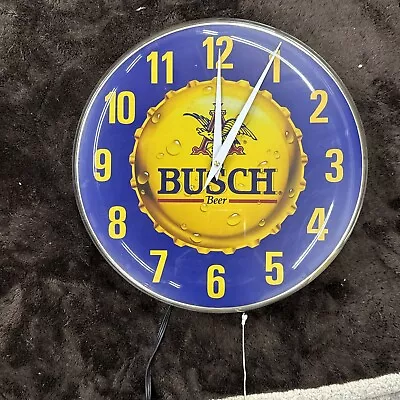 Vintage 1992 Busch Beer Wall Clock 14” Diameter • $100