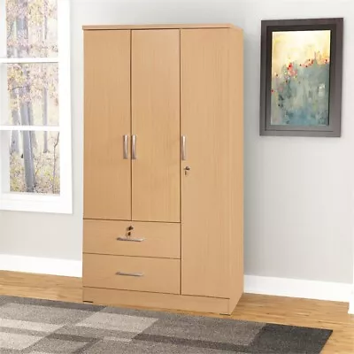 Better Home Products Symphony Wardrobe Armoire Closet With Two Drawers In Maple • $438.18