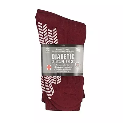 3 Pairs Diabetic Crew Hospital Unisex Men's And Women Non Skid Slipper Socks • $17.95