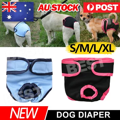 Female / Male Dog Puppy Nappy Diapers Belly Wrap Band Sanitary Underpants DF • $7.25