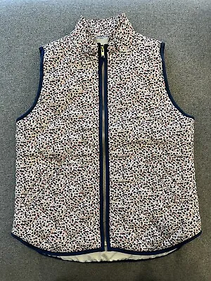 J Crew Mercantile Women's Small Vest Floral Print Quilted Puffer NWT Full Zipper • $24.99