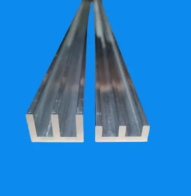 Aluminium Double Channel U C Slide Sliding Track 2 Sizes Multiple Lengths • £40.55